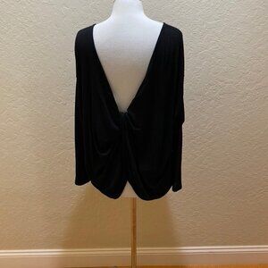 NWOT Anthropologie roll drape back black top XL